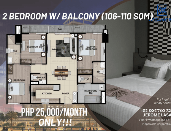 2 Bedroom with Balcony (106 sqm)