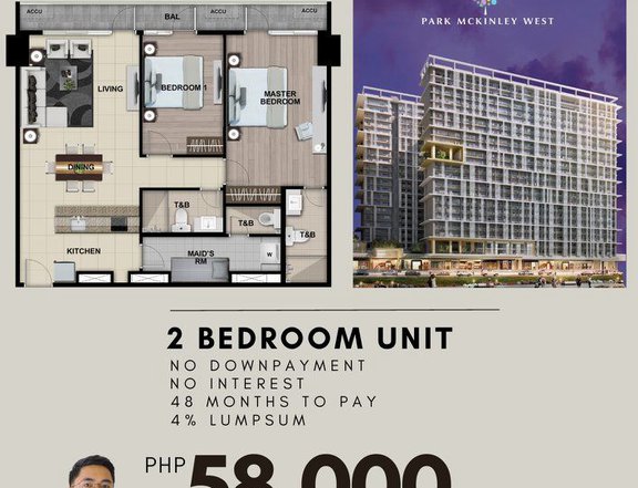 MOST AFFORDABLE PRICE/SQM IN FORT BONIFACIO - 2br unit with balcony