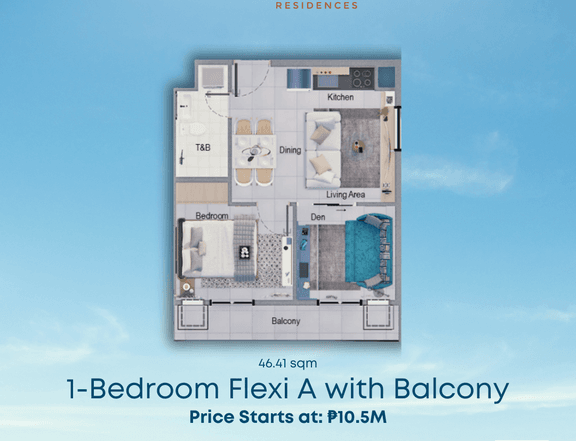 1-Bedroom Flexi with Balcony in Antipolo City