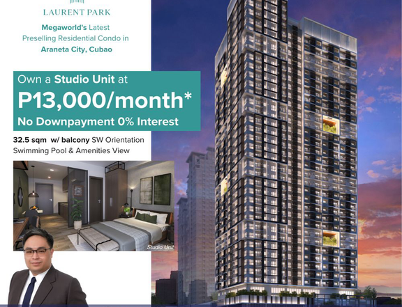 Laurent Park Megaworld 32.5 sqm Studio Condo For Sale in Quezon City