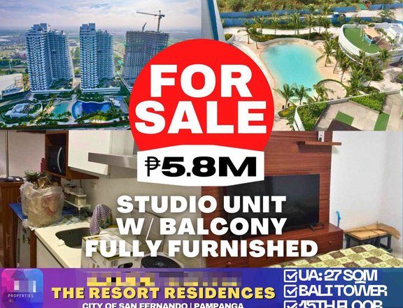 27 sqm Studio Unit Fully Furnished for Sale in San Fernando Pampanga