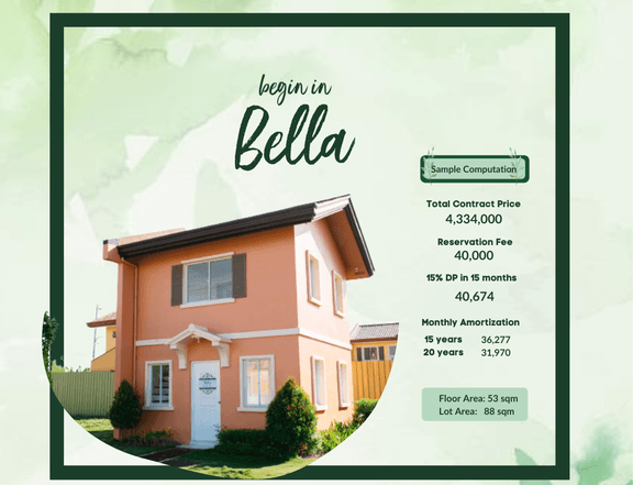 SPACIOUS 2-BR HOUSE AND LOT IN CALAMBA LAGUNA-BELLA