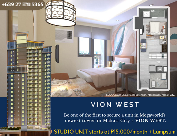Vion West - 31.50 sqm Studio Condo For Sale in Makati Metro Manila