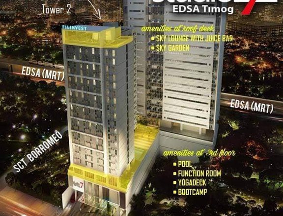 Rent to Own Condo In Quezon City Studio 7 near MRT & GMA 7