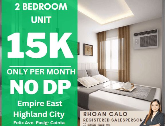 2bedroom No Downpayment Rent to Own Pasig-Cainta Empire East Highland