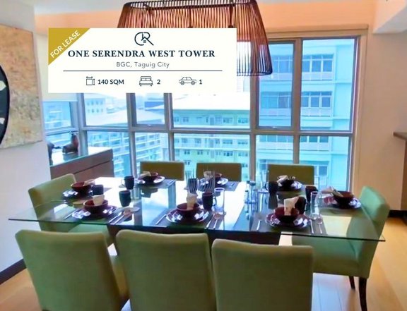 For Lease 2 Bedroom (2BR) | Fully Furnished Condo Unit at One Serendra West Tower, BGC Taguig