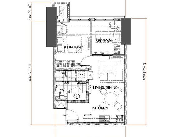 48.50 sqm 2-bedroom Condo For Sale in Commonwealth Quezon City / QC