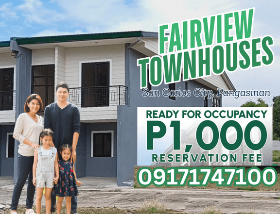 Ready For Occupancy 3-bedroom Townhouse For Sale in San Carlos Pangasinan