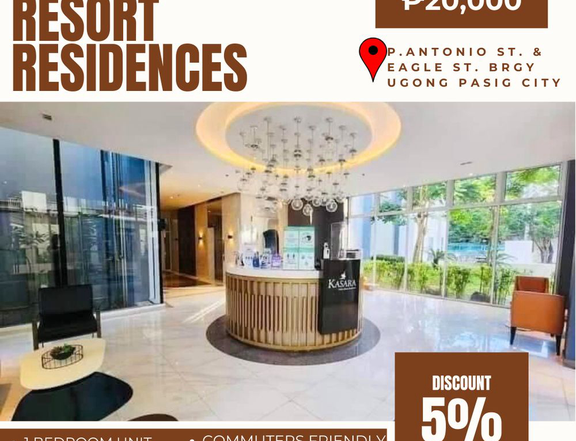 5% PROMO DISCOUNT|1 BEDROOM REASY FOR OCCUPANCY|NEAR EASTWOOD|ARCOVIA|RESORT TYPE CONDO|PETFRIENDLY