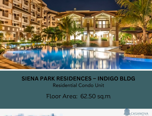 62.50 sqm SIENA PARK RESIDENCES Condominium For Sale in Paranaque