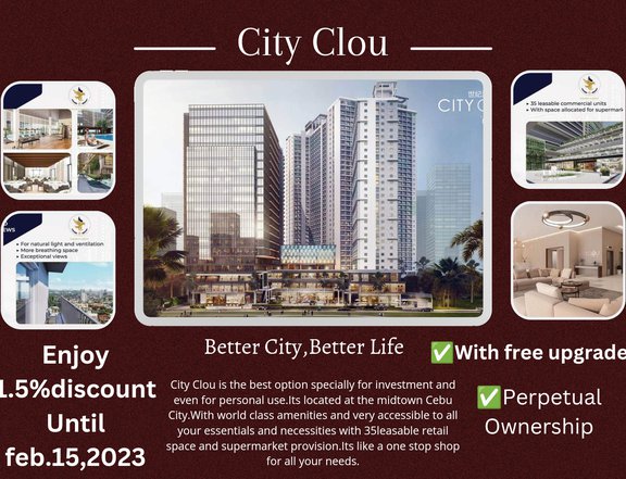 Pre Selling Studio Unit with 22.82sqm In City Clou