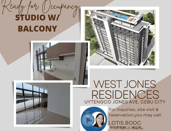 RFO 25.90 sqm Studio Condo Unit w/ balcony For Sale in West Jones Cebu
