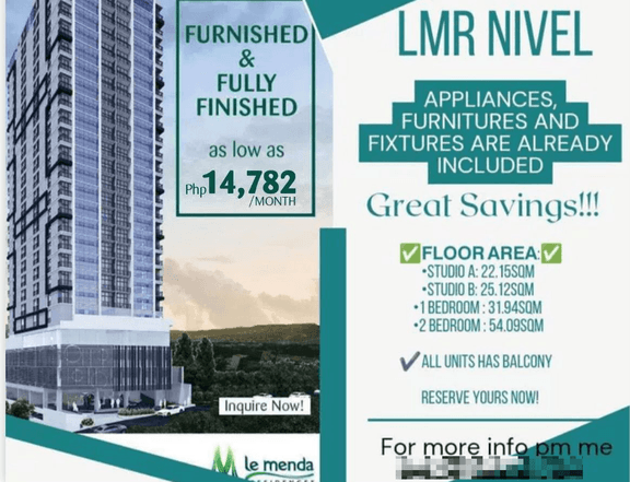 22.15sqm Studio Condo For Sale in Le Menda Residences Nivel Lahug Cebu