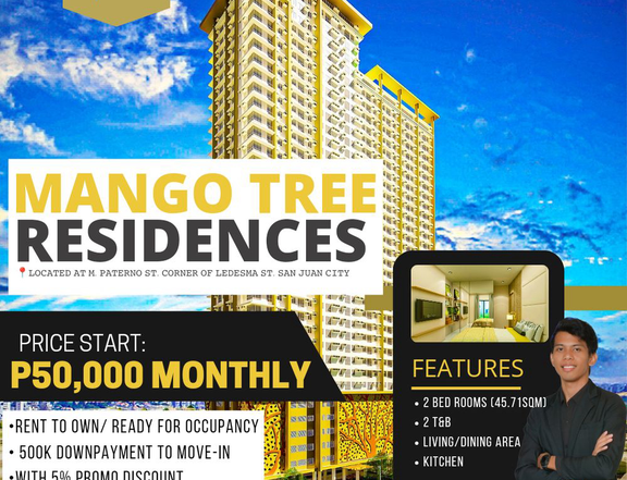 45.71 sqm 2-bedroom Condo For Sale at Mango Tree Residences in San Juan City