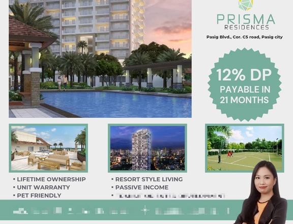 DMCI Condo for Sale in Pasig near Taguig Ready for occupancy Prisma Residences 2 Bedroom