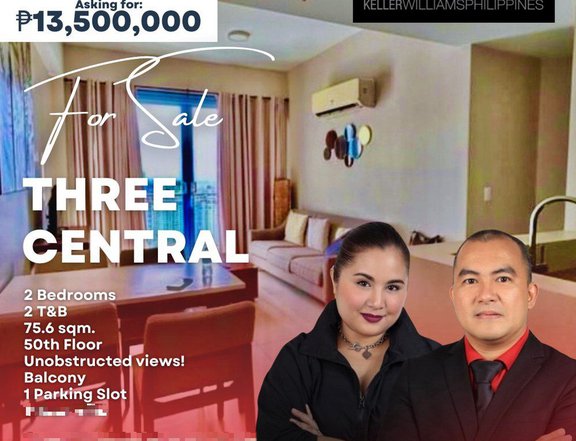 Pre-Owned 75.00 sqm. 2-bedroom Residential Condo For Sale in Three Central Salcedo Village Makati