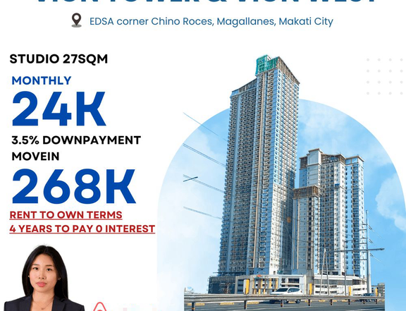 Ready For Occupancy Makati Condo 27.00 sqm Studio Residential Condo Rent-to-own