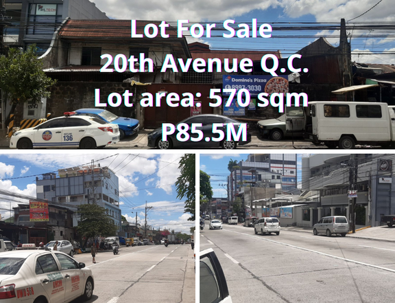 20th Avenue Quezon City, 570 sqm commercial lot for sale