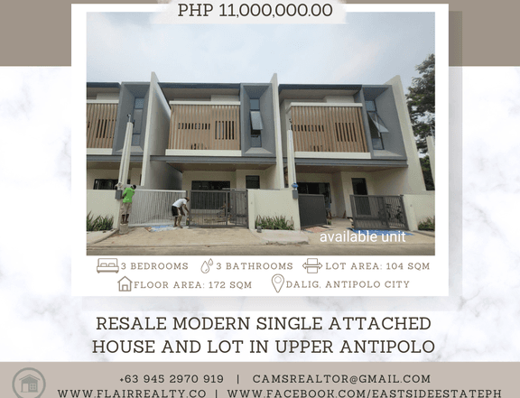 Preowned Semi Furnished Single Attached House and Lot in Antipolo City