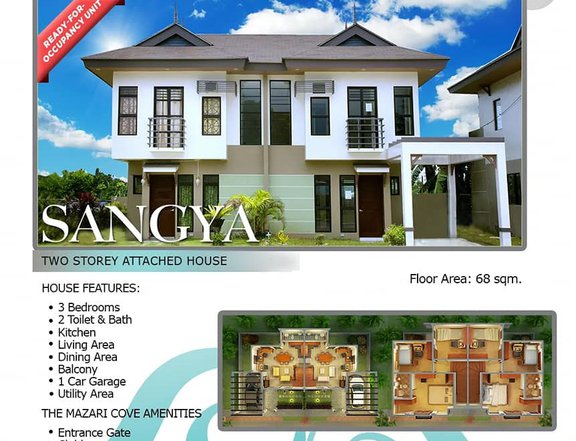 3-bedroom Duplex House Brandnew in a Beach front Living Mazari Cove - Naga Cebu ok installment