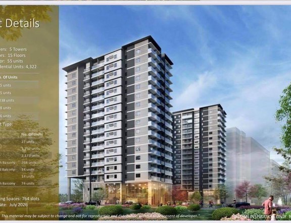 1 Bedroom Unit for Sale in Gold Residences Pasay City