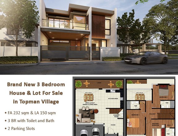 3BR House and Lot BF Topman Village Las pinas Newly Constructed 16M