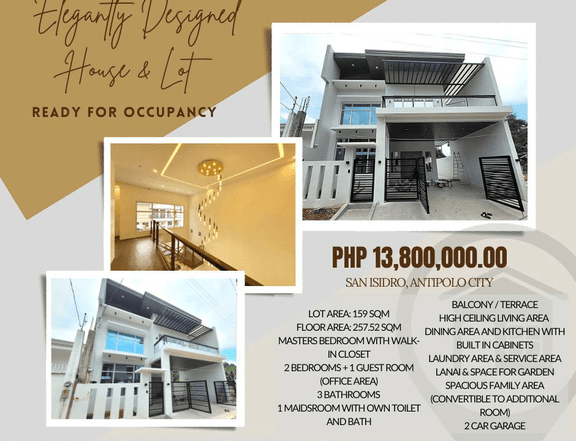 ELEGANTLY DESIGNED SINGLE ATTACHED HOUSE AND LOT IN UPPER ANTIPOLO