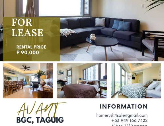 2 BEDROOM FOR LEASE FULLY FURNISHED | AVANT at The Fort Taguig