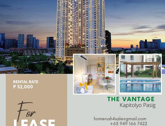 FOR LEASE 1BR The Vantage at Kapitolyo, Pasig