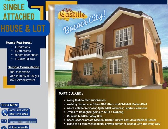 4BR Single Attached House and Lot in Bacoor City