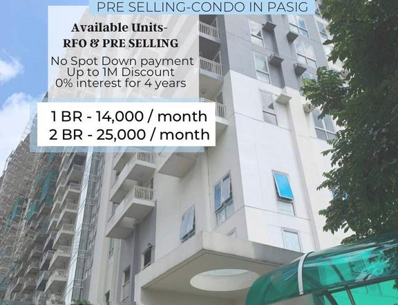 Condo in Ortigas Pasig 14,000/monthly 1 Bedroom 27.6 sq.m Pre Selling