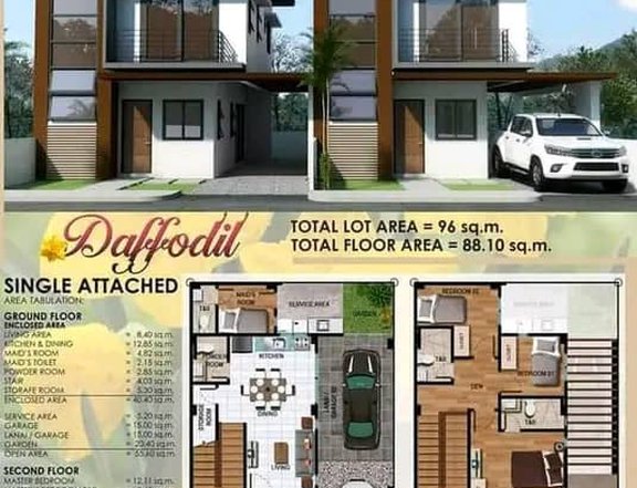 Daffodil (Single Attached) Townhouse Unit Fully Finished for Sale