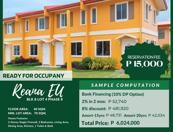 2-bedroom Townhouse For Sale in Bacoor Cavite END UNIT