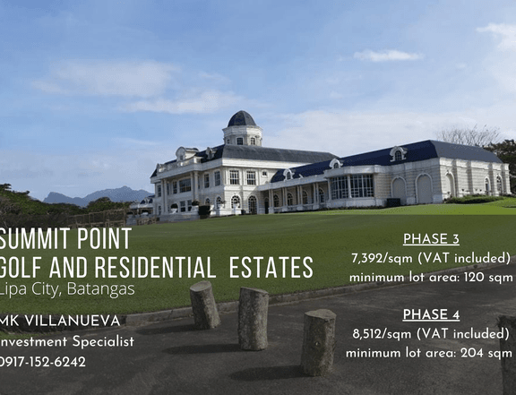 Lot for sale at SUMMIT POINT GOLF AND RESIDENTIAL ESTATES lipa city