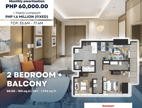 New Pre-selling 2 Bedroom Condo unit For Sale in Uptown,BGC