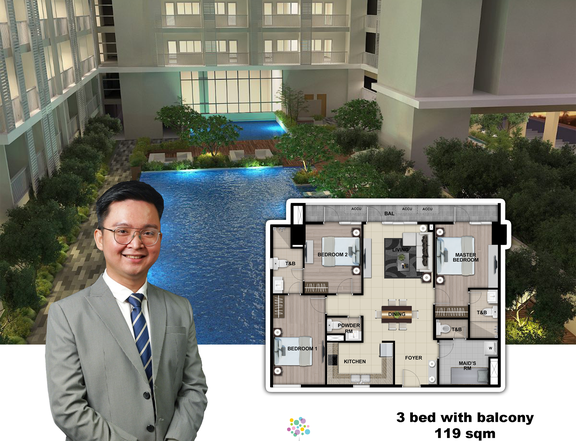 Bgc condo for sale 3 bedroom 119 sqm Megaworld Fort Bonifacio Taguig