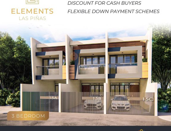 RFO 3-BEDROOM w/3-T&B 1 GARAGE ELEMENTS TOWNHOUSE LAS PINAS FOR SALE!