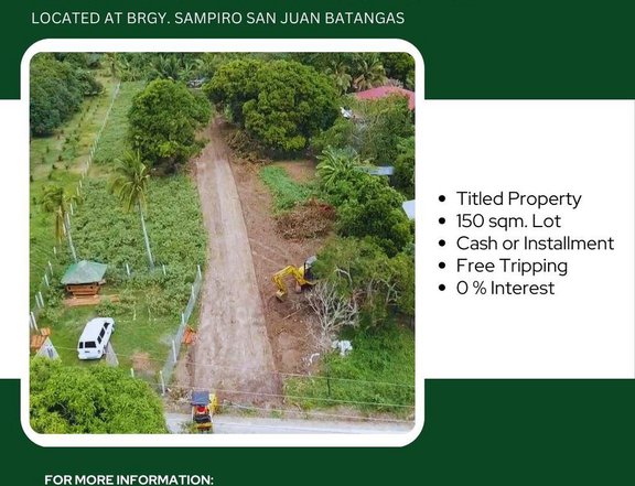 150 sqm Residential Lot For Sale in San Juan Batangas