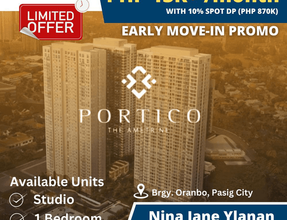 Studio, 1BR and 2BR Condo for Sale in Ametrine at Portico | EARLY-MOVE-IN PROMO!