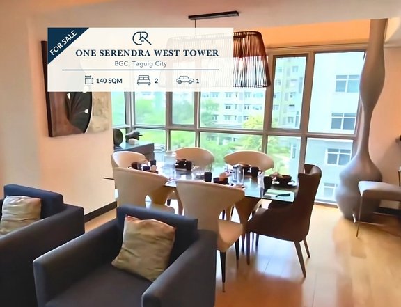 For Sale 2 Bedroom (2BR) | Fully Furnished Condo Unit at One Serendra West Tower, BGC Taguig