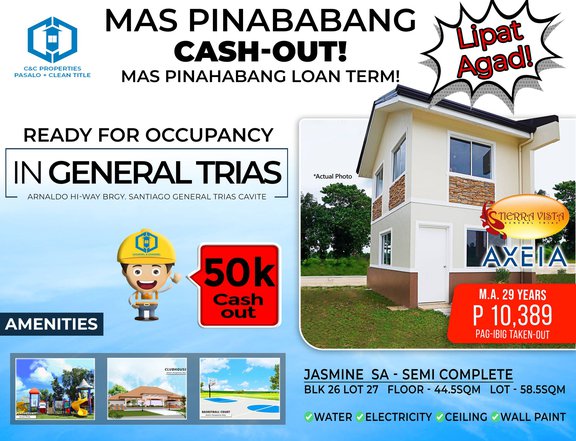 2-bedroom Single Attached House For Sale in General Trias Cavite RFO
