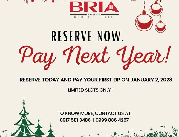 Reserve now, Pay Next Year House and Lot for Sale in Bria Ormoc