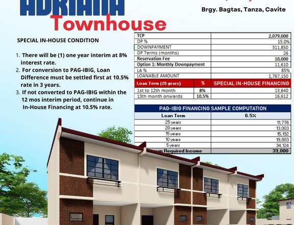 2-bedroom Townhouse For Sale in Tanza Cavite