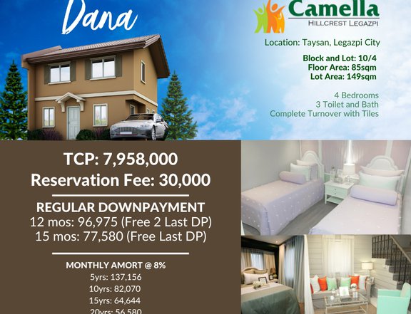 HOUSE AND LOT FOR SALE - DANA (CAMELLA HILLCREST LEGAZPI)