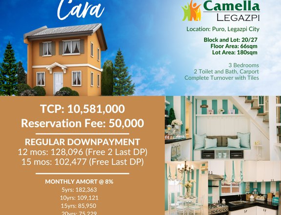 Cara Camella Legazpi - House & Lot For Sale