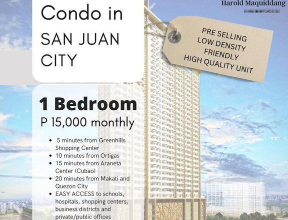 CONDO IN SAN JUAN CITY ORTIGAS NO DOWN PAYMENT | 1 BEDROOM 33 sqm