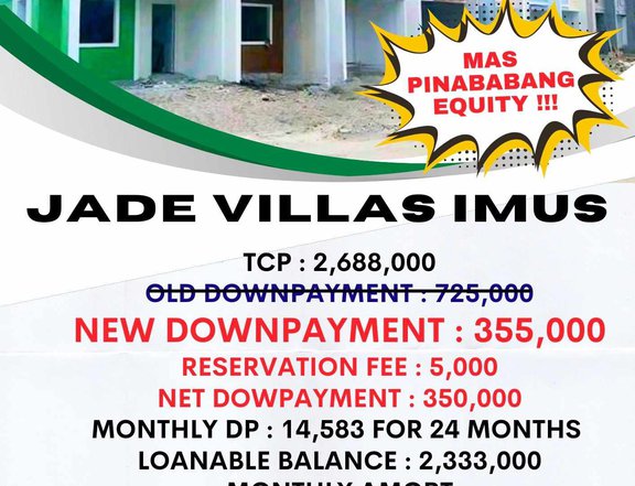 JADE Villas with 3-bedroom Townhouse For Sale in Imus Cavite