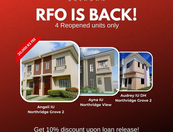 RFO Townhouse Available in Bulacan Area