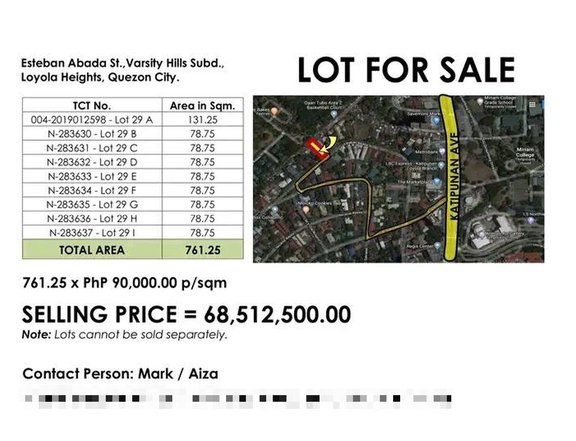 761.25 sqm Residential Lot For Sale