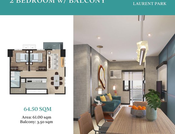 Pre-selling 2 Bedroom w/ balcony: Laurent Park in Cubao